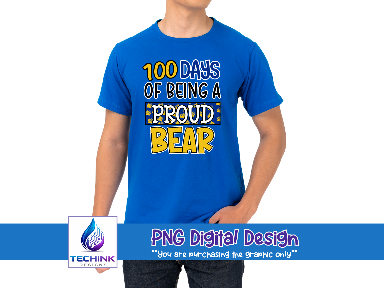 100 Days - Proud Bear (DTF PNG Graphic)