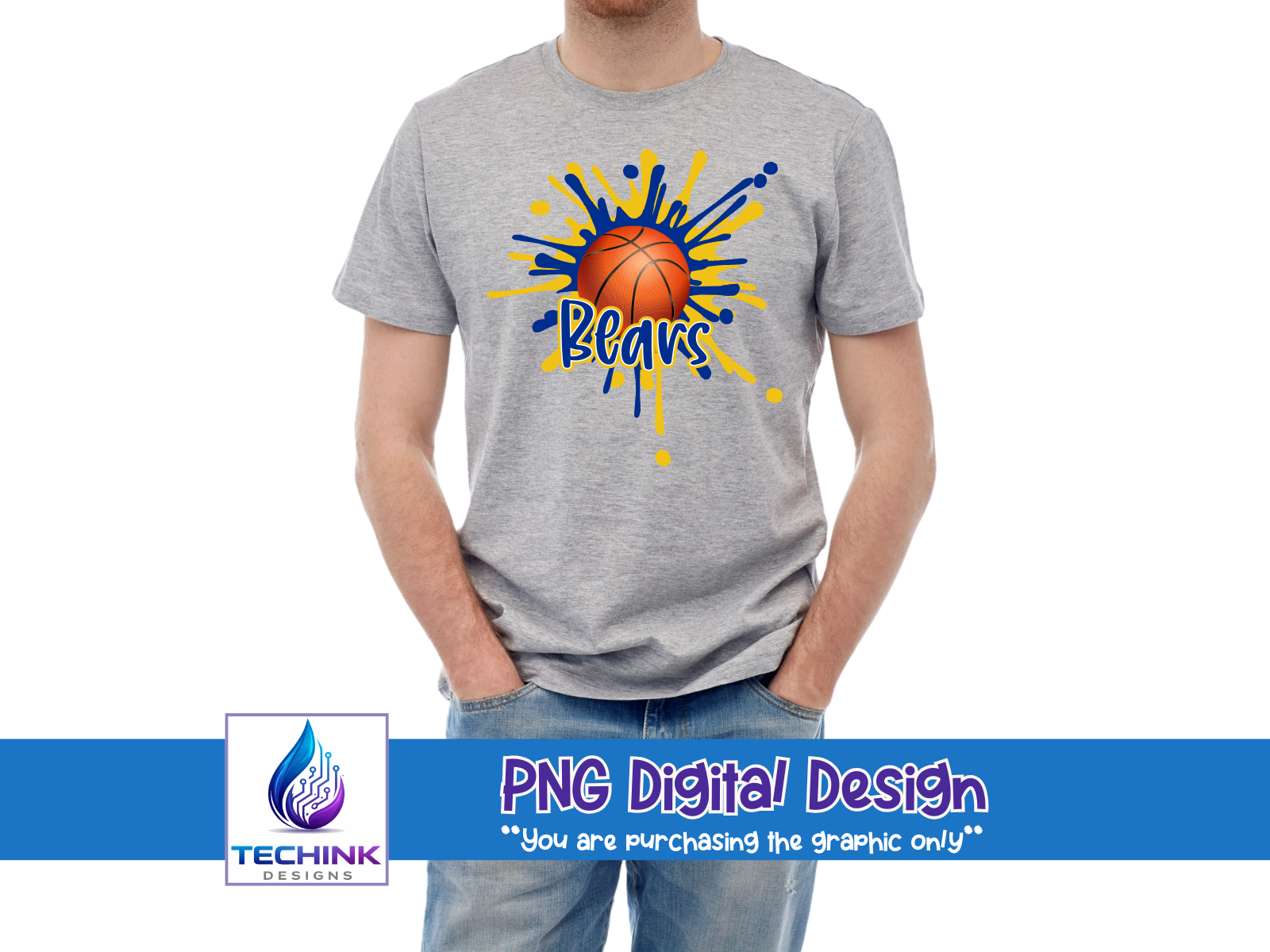 Bears Splash Basketball (DTF PNG Graphic)