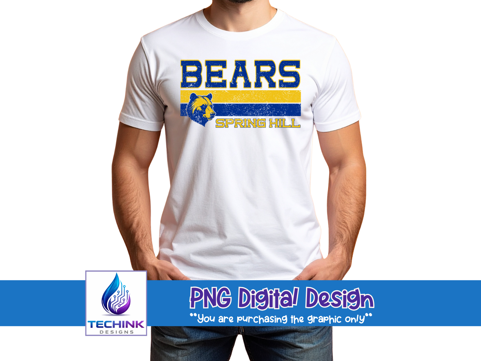 Bears Stripe Grunge (DTF PNG Graphic)