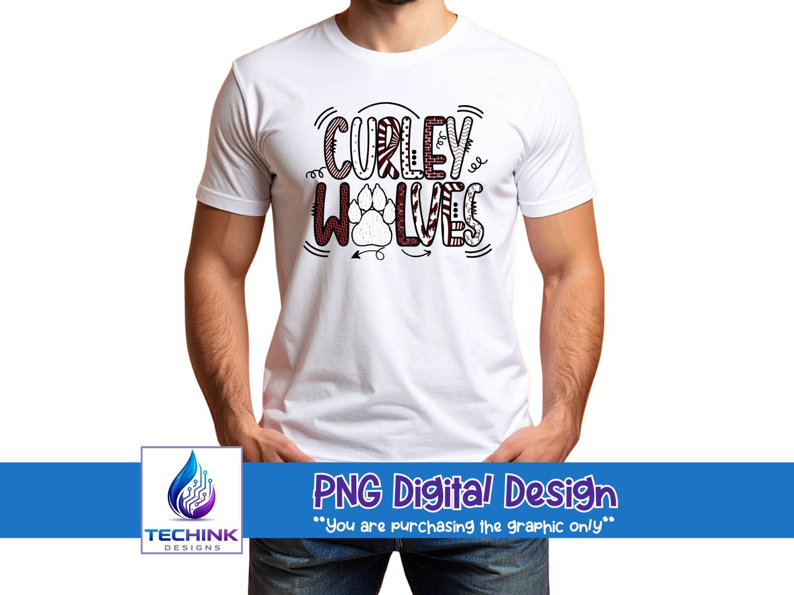 Curley Wolves Graffiti (DTF PNG Graphic)