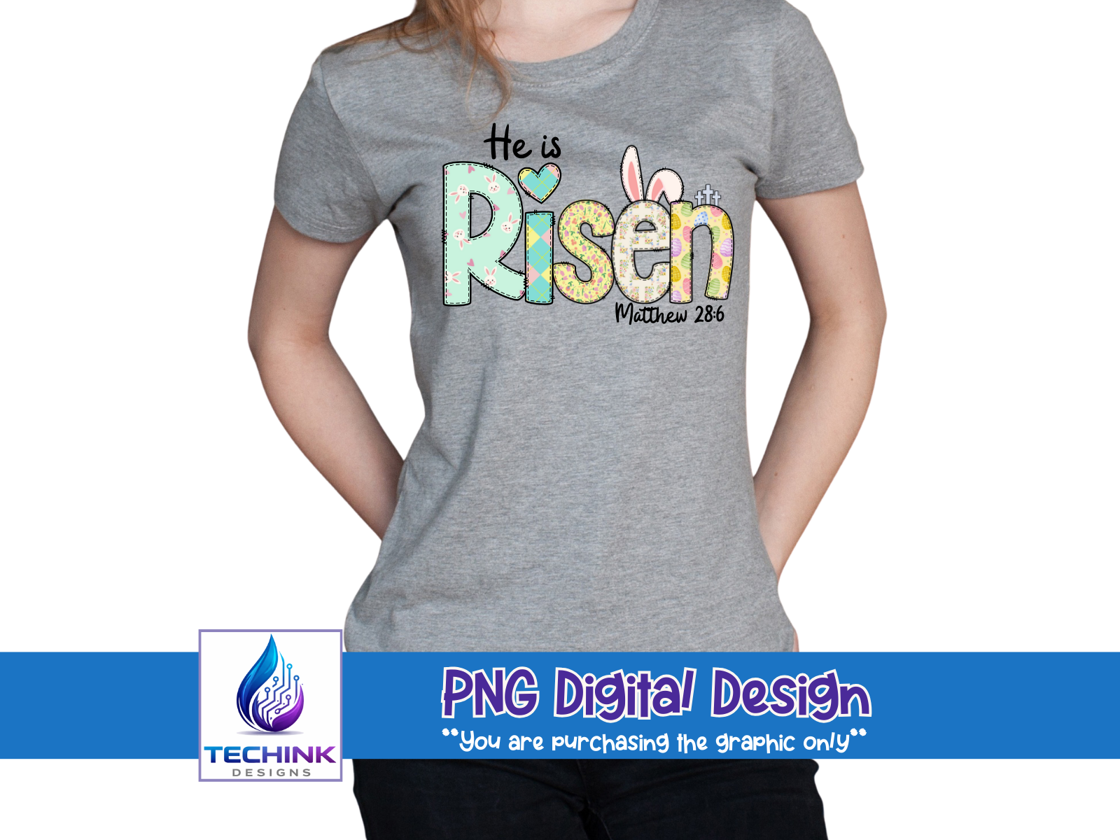 He Is Risen (DTF PNG Graphic)
