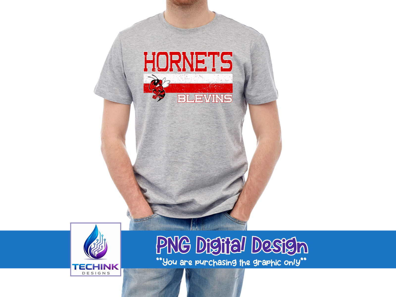 Hornets Stripes Grunge (DTF PNG Graphic)
