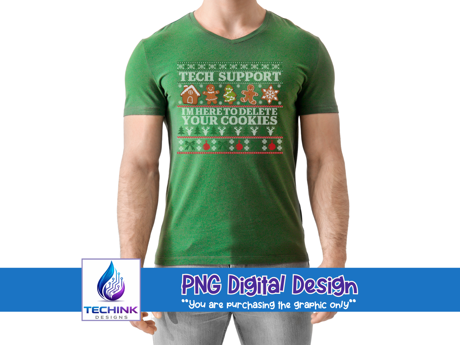 Tech Support Ugly Sweater (DTF PNG Graphic)