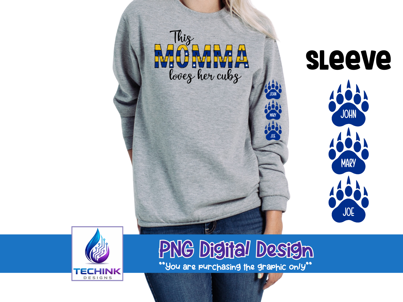 This Momma Loves Her Cubs (DTF PNG Graphic)